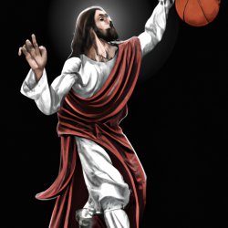 Jesus playing basketball Meme Template