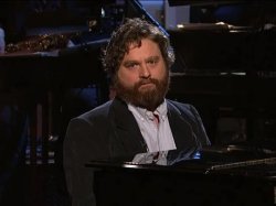 ZACH GALIFIANAKIS AT THE PIANO Meme Template