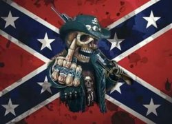 REBEL FLAG ZOMBIE FLIPS THE BIRD Meme Template