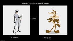 if catwoman kissed wile e coyote Meme Template