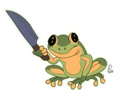 frog with a knife Meme Template