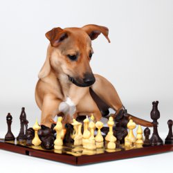 dog playing chess Meme Template