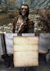 Skyrim Courier Blank Letter Meme Template