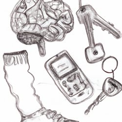 brain with mismatched socks, car keys and cell phone Meme Template