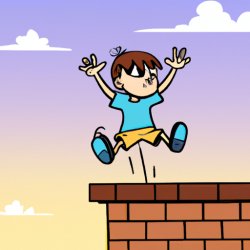 kid jumping off roof Meme Template