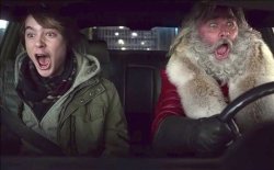 santa and kid screaming in car Meme Template