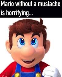 Mario without a Mustache Meme Template