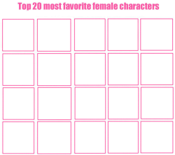 top 20 most favorite female characters Meme Template