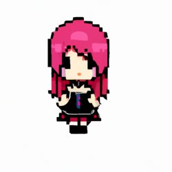 Kawaii anime girl with pink hair wearing a gothic uniform Meme Template