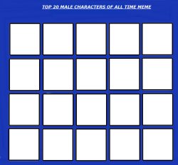 top 20 male characters of all time Meme Template