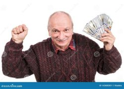Old person with money Meme Template