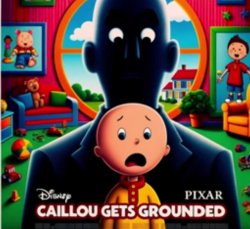 Disney Pixar caillou gets grounded Meme Template