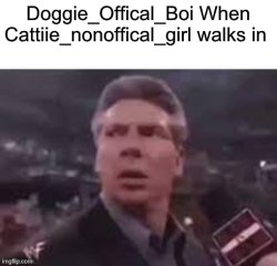 Doggie_Offical_Boi When Cattiie_nonoffical_girl walks in Meme Template