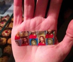 JESUS PLASTER ON PALM OF HAND Meme Template