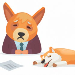Cute Doge burned out, tired. HR Manager Meme Template