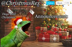 ChristmasRex announcement template Meme Template