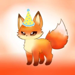 Me as a Fox with a birthday hat Meme Template