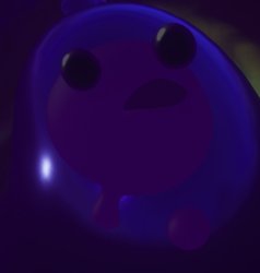 purple blob looking up Meme Template