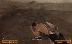 Aiming a gun at Oliver Swanick. Fallout: New Vegas. Meme Template
