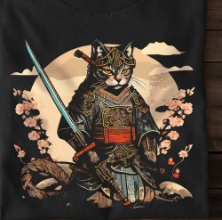 Samurai sword cat Meme Template