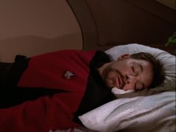 Riker sleeping Meme Template