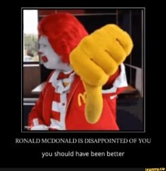 ronald is disappointed Meme Template