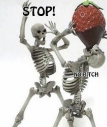 Skeleton Strawberry Meme Template