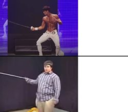 Body Builder fencer Meme Template