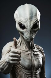 Gray alien thumbs up JPP Meme Template