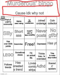 Murderous bingo (fixed version) Meme Template