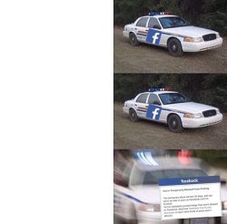 FACEBOOK POLICE 3 PANEL BLANK, REMOVED Meme Template