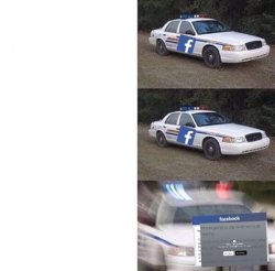 FACEBOOK POLICE, 3 PANEL, BLANK, FACT CHECK Meme Template