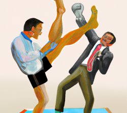 man kicking man Meme Template