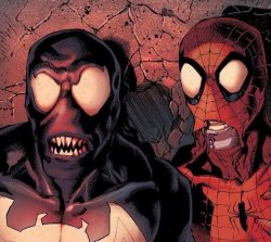 Spider-man and Venom in: what the fuck Meme Template