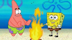 Spongebob Fire Underwater Meme Template