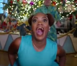 bald black woman in white house christmas video Meme Template