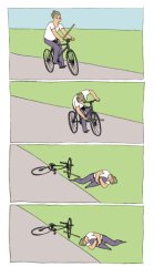 bike fall tripping extended Meme Template