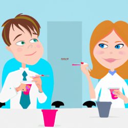 boy and girl sitting in office corporate and eating yoghurts Meme Template
