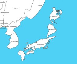 cursed asf map of japan Meme Template