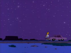 Homer Night Sky Sharper Version. Meme Template