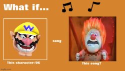if wario sung the heat miser song Meme Template
