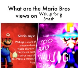Waluigi for smash Meme Template
