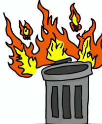 trash can fire Meme Template