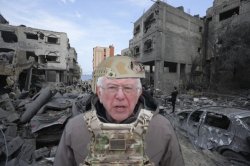 Bernie in Gaza Meme Template