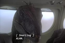 Alan Raptor Meme Template