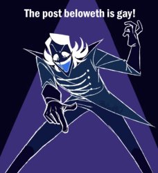 The post beloweth is gay! Meme Template