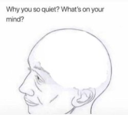 Why you so quiet ? What's on your mind? Meme Template