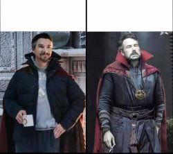 Doctor Strange Happy vs Tired Meme Template