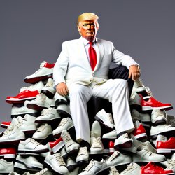 Trump on shoe pile Meme Template