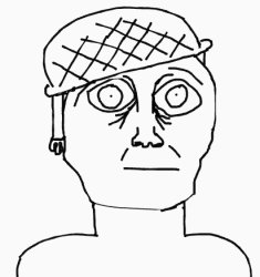 thousand yard stare drawing Meme Template